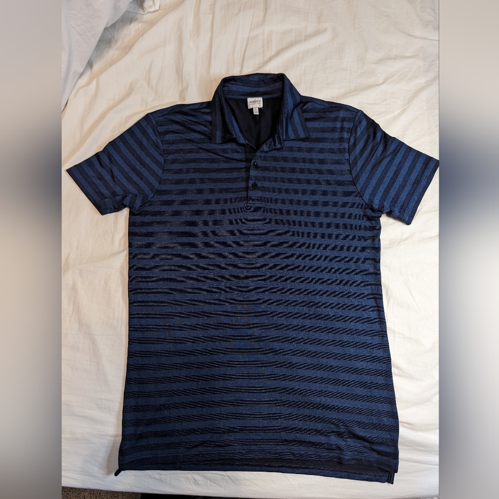 Armani Collezioni Polo Shirt Men's X-Large Viscose Blend Short Sleeve